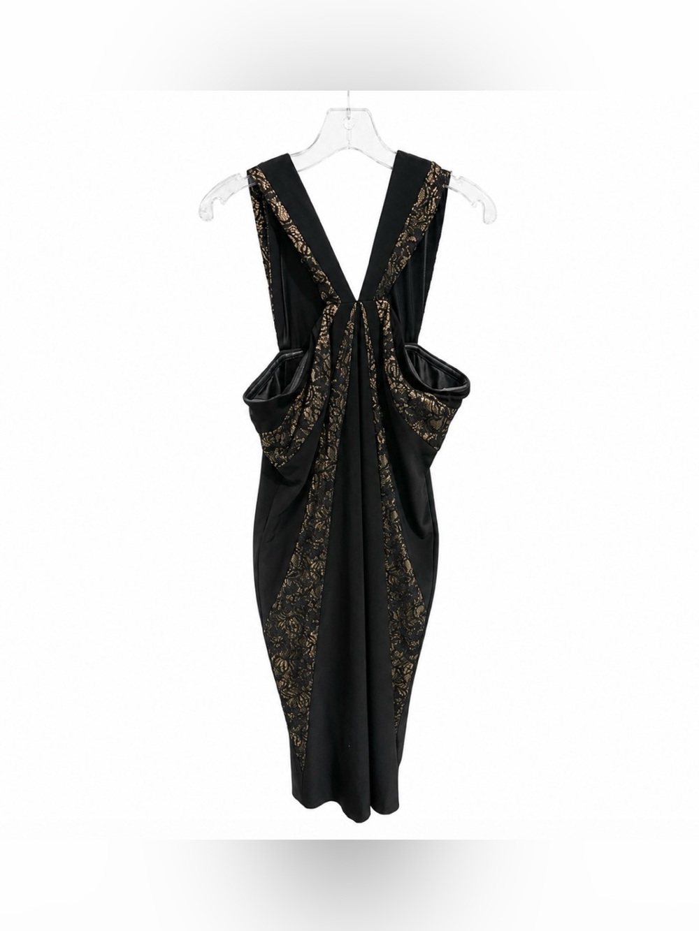 Adrianna Papell Halter Dress size 12 Black and Nude Wedding Formal